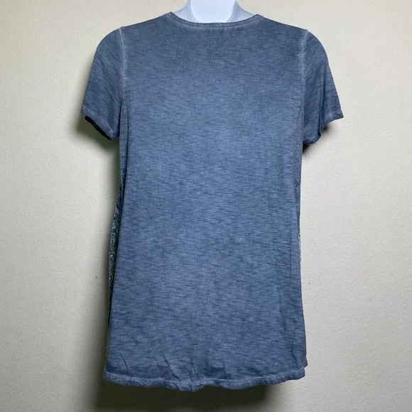 Vocal Womens Blue Embellished Tunic Shirt Top Size XL Made in USA Y2K Boho Siren - Picture 2 of 12